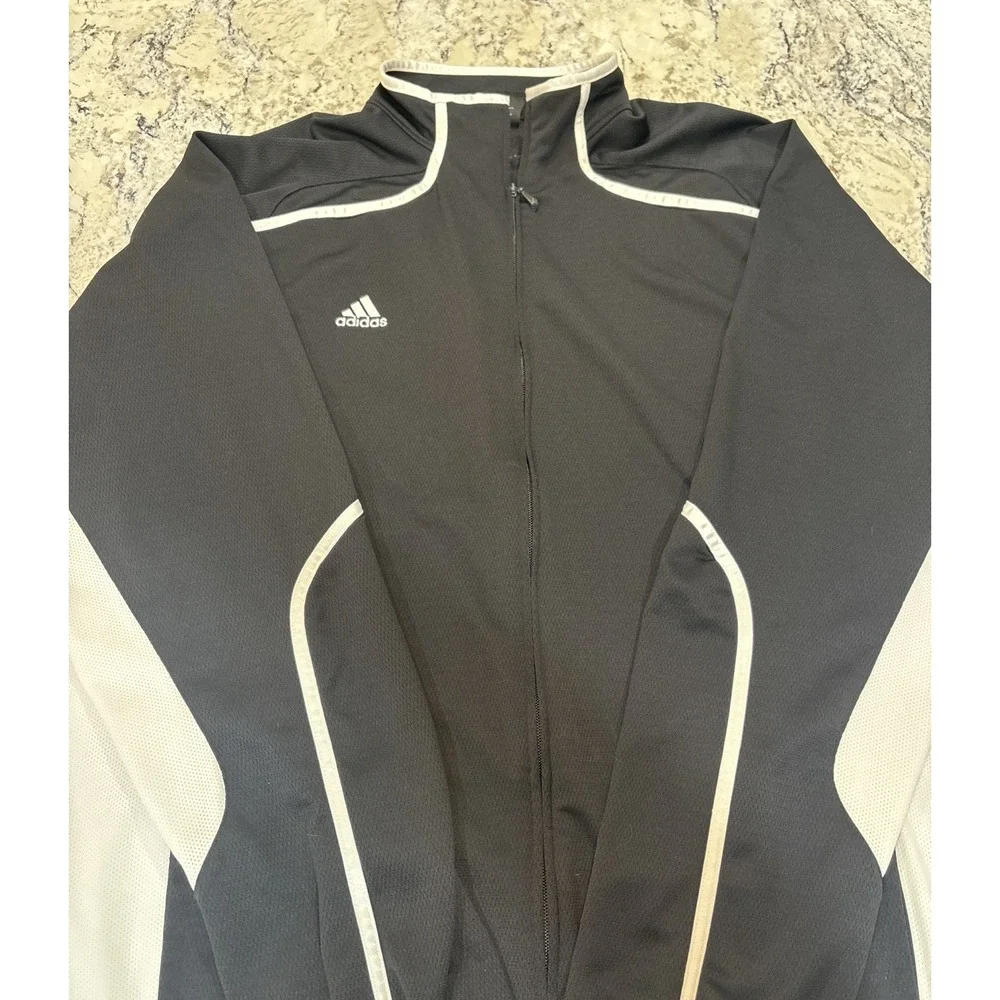 AdidasBlack/White Climalite full Zip‎ Track Jacket Sz 3xl